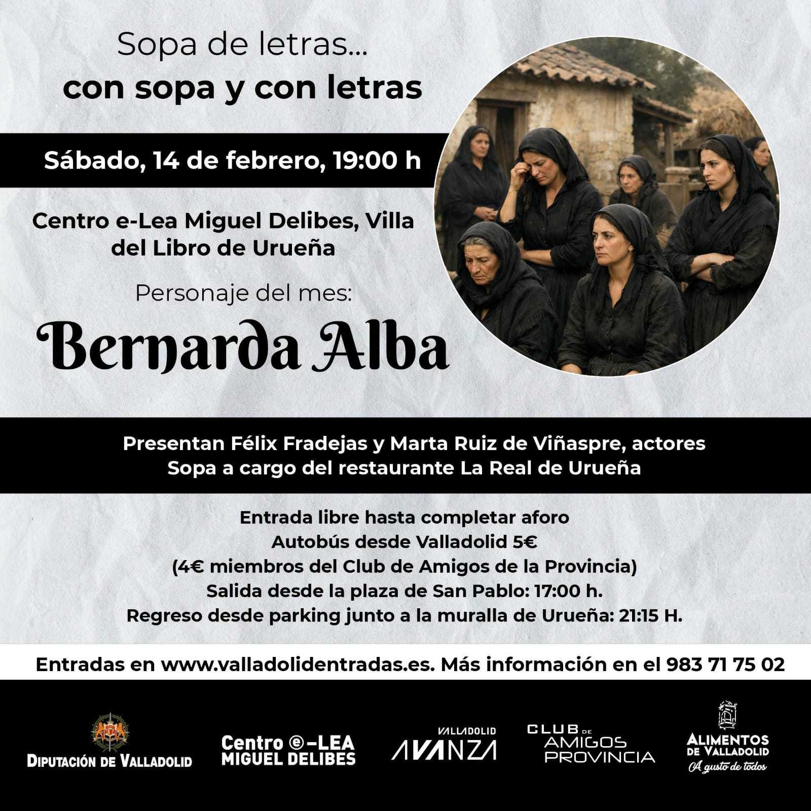 Sopa de letras...con sopa y con letras. BERNARDA ALBA
